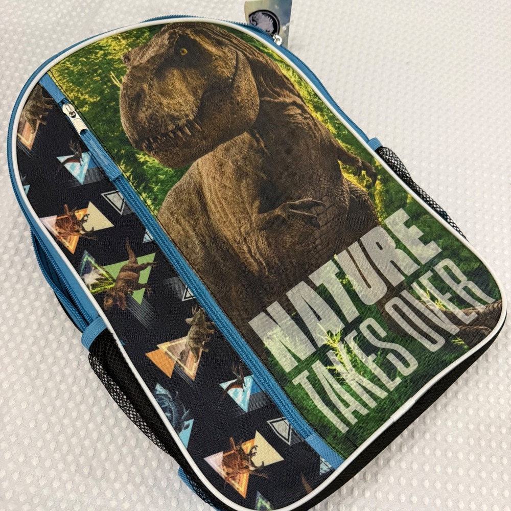 Jurassic World T-Rex Nature Takes Over Backpack Blue Black Dinosaur Bag NEW